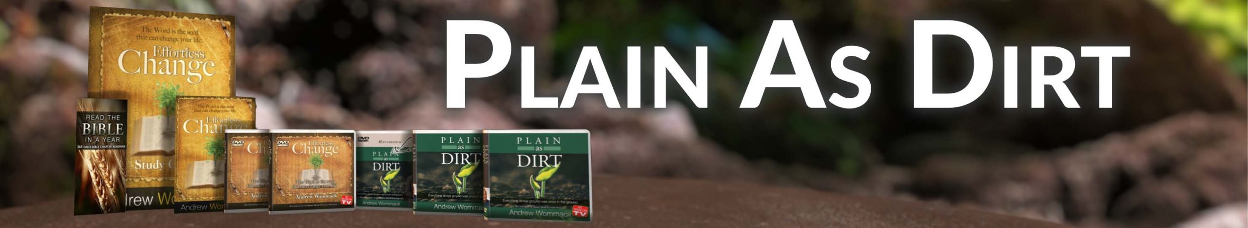 Plain As Dirt products banner