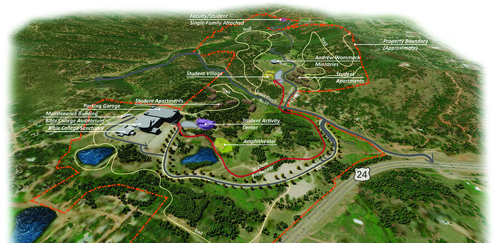 Aerial site map of campus.
