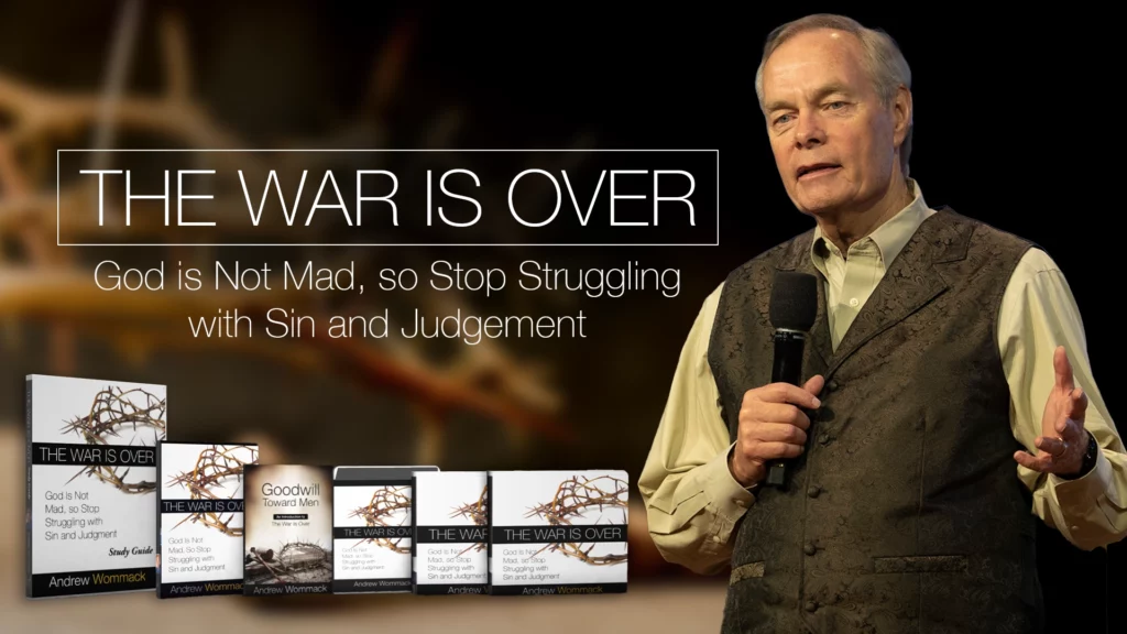 Front image of Andrew Wommack’s “As Seen on TV” CD album, The War Is Over