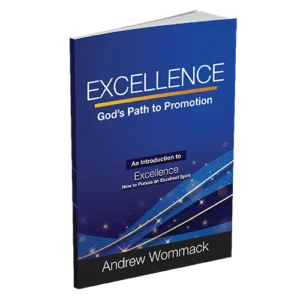 standing book with cover saying excellence - Gods path to promotion