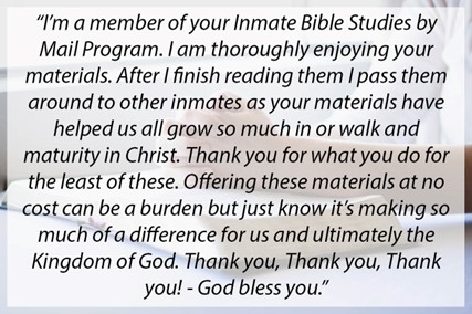 Lives Transformed through AWM Prison Ministry